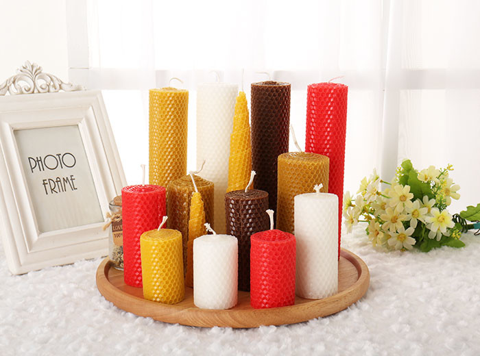China Colorful Beeswax Candles Handmade Beeswax Foundation Sheets Candles Home factory