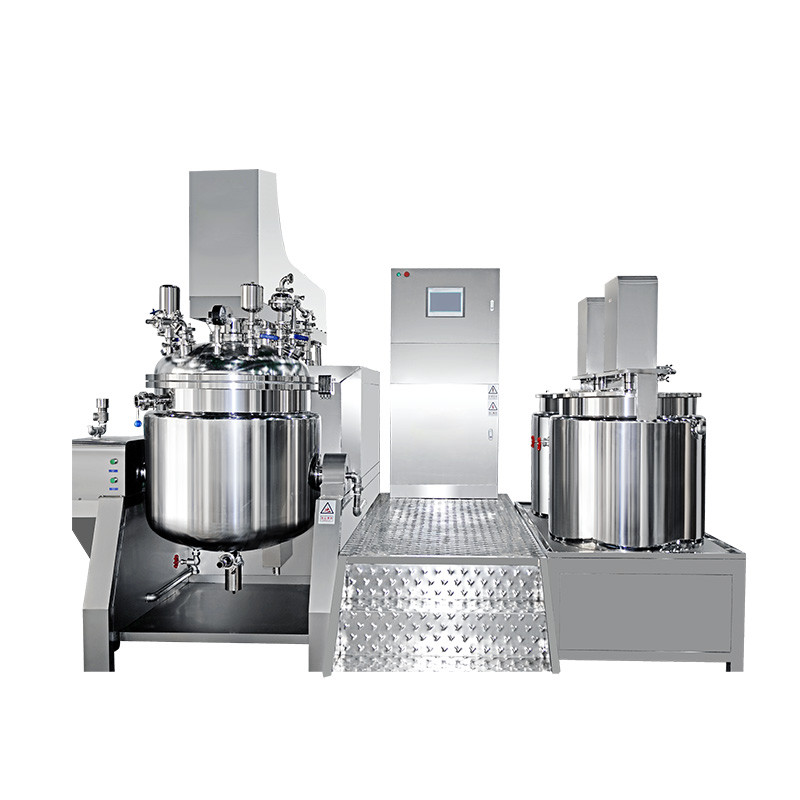 China Homogeneous Vacuum Emulsifying Machine Hydraulic Lifting Cosmetic Cream Mixer factory