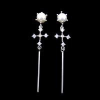 china 9 X 42 MM Thin And Long Drop Earrings Made Of 925 Silver For Mature Woman