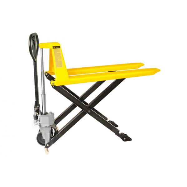 Quality Small Size Scissor Pallet Truck , High Lift Pallet Truck With Lifting Height 800mm for sale