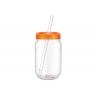China Single Wall Acrylic Plastic Mason Jar Bottle With Plastic Lid Cold Drink Using factory