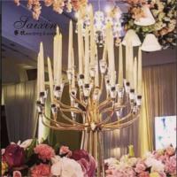 China ZT-440 Hot sell wedding table decoration 25 arms big gold metal candelabra factory