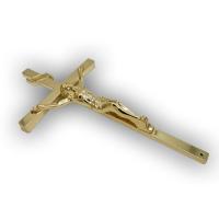china Arched Casket Funeral Crucifix 11.5in Gold Chrome Finished Coffin Crucifix