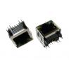 China Side Entry Mount RJ45 Through Connector , 1 Port RJ45 With EMI Spring W/O Transformer factory