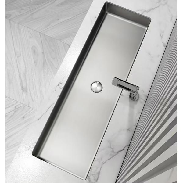 Quality Bathroom Undermount Stainless Steel Vessel Sinks Satin Brushed Finish Rectangula for sale