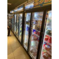 China Black Glass Door Upright Hypermarket Display Freezer With Wire Defrost Heater for sale