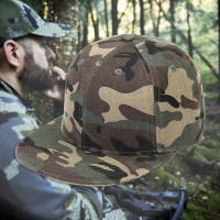 China Custom Camouflage Mesh Cap USA Flag Patch Side Embroidered Logo Hat factory