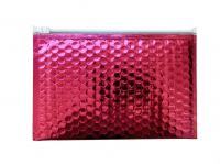 China Red Shinny A3 Metallic Foil Padded Envelope Mailers Standard Pack Zipper Bubble Bag factory