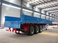 China 14T 3 Axle Flatbed Semi Trailer / cargo container trailer with side wall factory