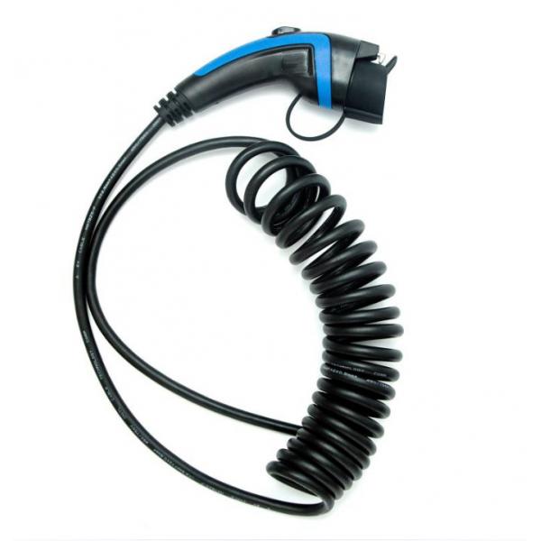 Quality 250V 32A J1772 Type 1 Charging Cable Tethered Open End Coiled Cable for sale