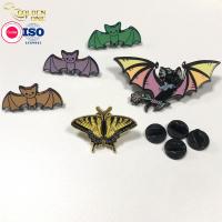 china Soft Enamel Cartoon Bat Metal Lapel Pins Domed Badge Souvenir Custom Color