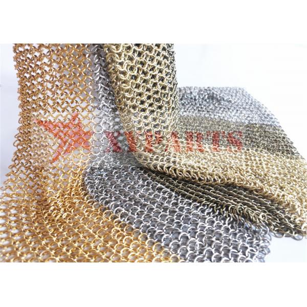 Quality Hotel Decor Chain Mail Ring Metal Mesh Curtain With PVD Colors for sale