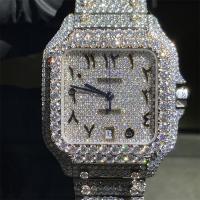 Quality DEF VVS Moissanite Diamond Watch Bussdown Moissanite Santos Watch for sale