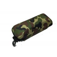China Green Camo Shockproof EVA Glasses Case with Nylon Zipper and Plastic Hook factory
