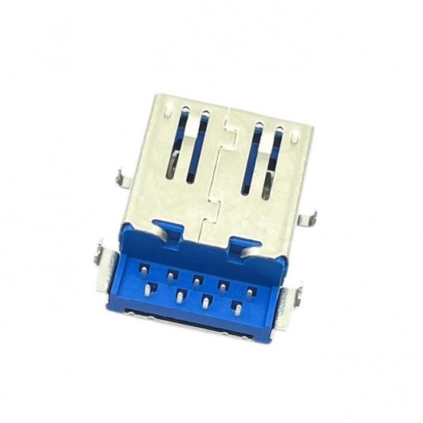 Quality L16.35mm Female DIP USB Connector PCB Mount Socket RVS PA9T USB3.0 Type A STD 9 for sale