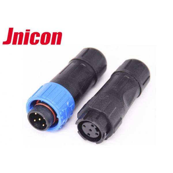Quality 10A 60V 5 Pin IP67 Waterproof Connector PA66 Blue Locking Ring For LED Lighting for sale
