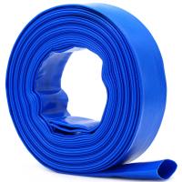 China DAVCO 1.25 × 50' Pool Backwash Hose, Heavy Duty Reinforced Blue PVC Lay Flat Water Discharge Hoses for sale