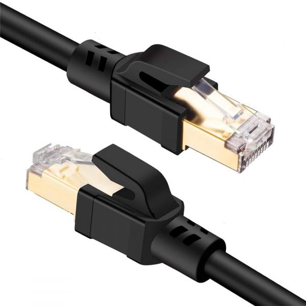 Quality Black 25Gbps Copper Cat8 Patch Cable Super Fast Transmission Rj45 Cat8 Cable for sale