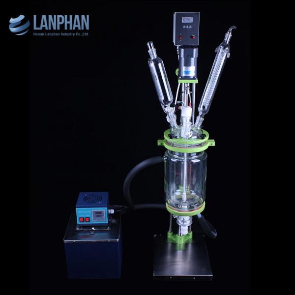 Quality ISO 800rpm 90W Pyrolysis Chemical Lab Glass Reactor for sale