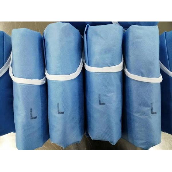 Quality AAMI Level 4 Disposable Operating Gowns / Patient Surgical Gowns Bloodproof for sale