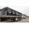 China 40 feet,3 axles,leaf spring suspension,twin tires,Log holder Carbon Steel Flat Bed Container Semi-Trailer  9453TJZPL factory