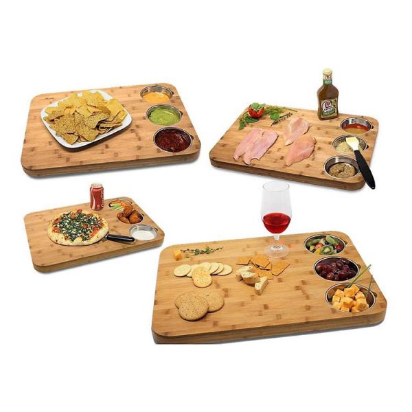 Quality Kitchen 22.4*16.2*1.5 Inches Bamboo Butcher Block With Juice Groove For for sale