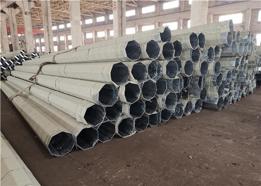 China GR65 800kg Design Load Steel Tubular Pole , Steel Electric Pole Weather Resistance factory