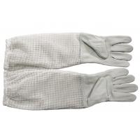 Quality White Sheepskin Beekeeping Gloves of Three Layer Long Breathable Cuff for sale