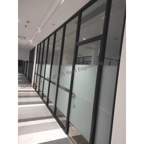 Quality Soundproof 6mm Acoustic Glass Partition Walls , 12mm Aluminium Glass Office for sale