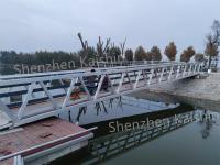 China Marine Aluminum Gangway Ramp Ladder WPC Plastic Wood Deck Floating Dock factory