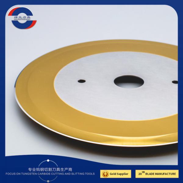 Quality Golden Coated Circular Slitter Blades Paper Cutting Slitter Machine 90.0-92.5HRA for sale