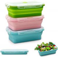 Quality BPA Free Bento Silicone Lunch Box Leakproof 3 Compartment For Adults for sale