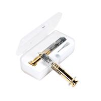 Quality Metal Plunger Luer Lock Glass Syringe 1ml Cannabis Oil Syringes Silver Gold for sale