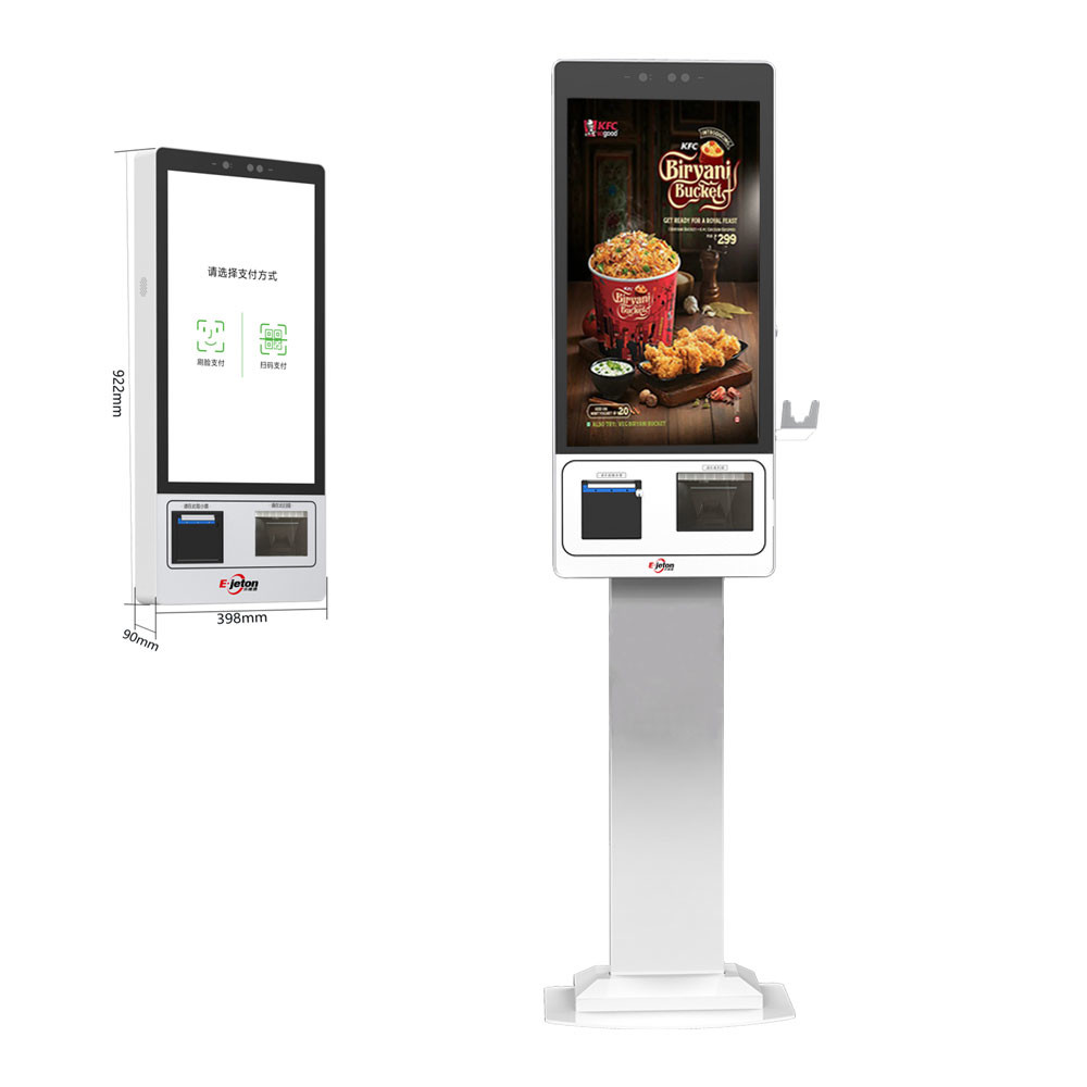 Quality Restaurants POS Kiosk Android Cashless Machine Pos Self Service Kiosk 21 27 Inch for sale