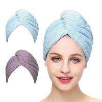 Quality Hair Drying 25x65cm Microfiber Turban Towel Super Water Absorbent for sale