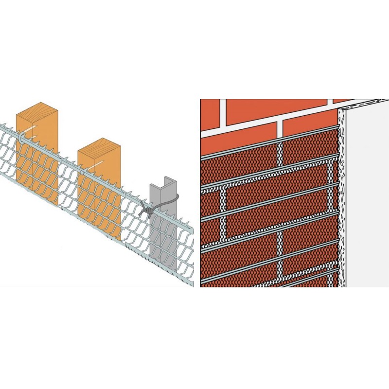 Reinforcement Rib Lath Sheet Mesh 600mm x 2500mm100mm Distance from ...