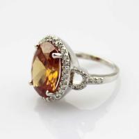 China 925 Silver 11mmx15mm Oval Champagne Citrine Ring Gemstone Jewelelry (R0090) factory