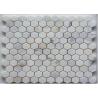 China Hexagon / French Pattern Marble Basketweave Floor Tile Anti - Stain Mosaic Bathroom Tiles factory