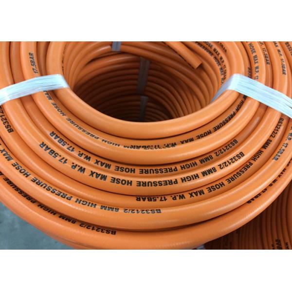 Quality BS3212/2 Standard 5 / 16" Inch High Pressure Gas Hose , Lpg Gas Tube Orange for sale