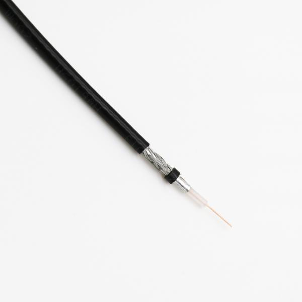 Quality RoHS Black Flexible 1.02mm R6 Coaxial Cable PVC Jacket For CCTV for sale
