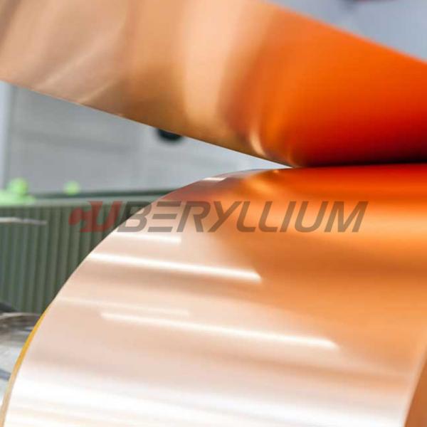 Quality 8.25gcm3 Density Beryllium Copper Foil Strip QBe2 Thickness 0.1mm 0.2mm 0.4mm 0.8mm for sale