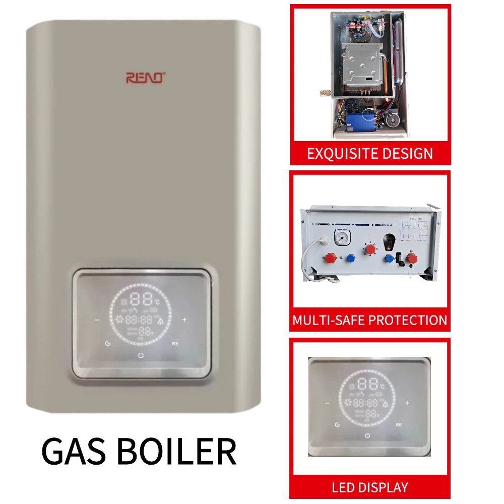 China 24KW Wall Mount Tankless Boiler Gas Stainless Steel Natural Gas Home Boiler factory