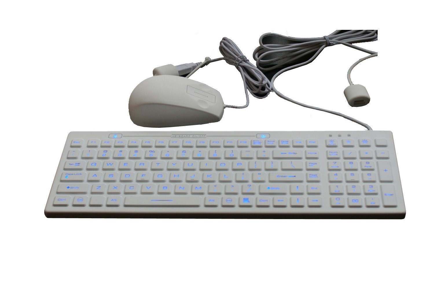 China Medical Grade Industrial Keyboard Mouse Durable Rubber Coating Black / White Color factory