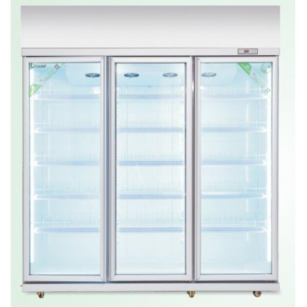 Quality Automatic Defrost Commercial Glass Door Beverage Cooler For Supermarket With Heater for sale