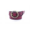 China Red Womens Genuine Leather Belt For Jeans Dresses Pants With Braided Design Anti - Brass Buckle factory