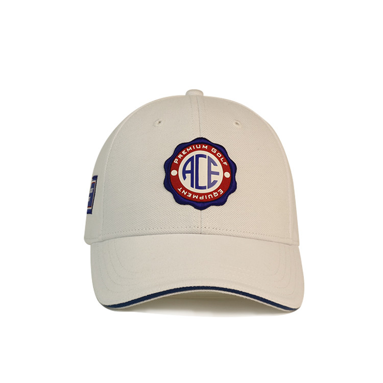 China Custom White Printed Baseball Caps / Gorras Baseball Hat 3D Rubber Patch Cotton factory