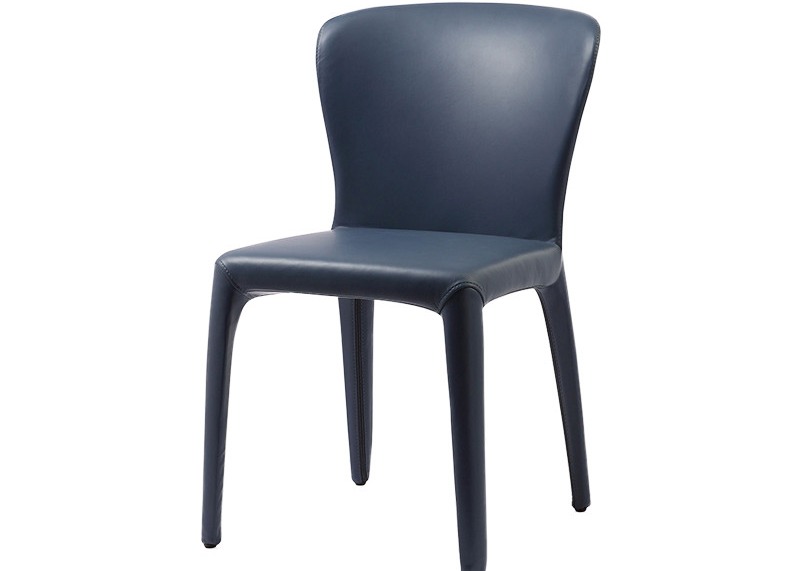 China H80cm Black PU Leather Dining Chairs with Steel Shaped Cotton Inner Frame for sale