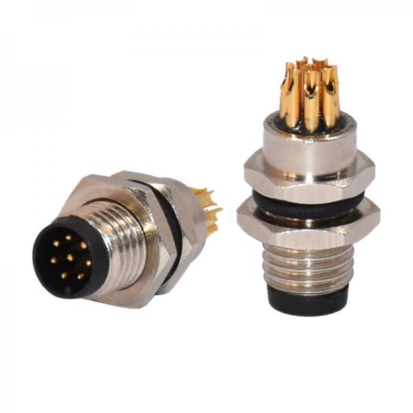 Quality M8 Male 8pins Waterproof Front Panel Mount Connector For Sensor Application for sale