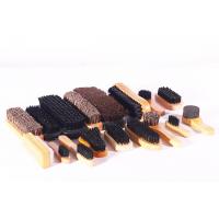 China brown boot shoe brush cleaning Wooden Handle Horsehair Pighair PP Bristle Polishing Brush Size Bristle Length factory