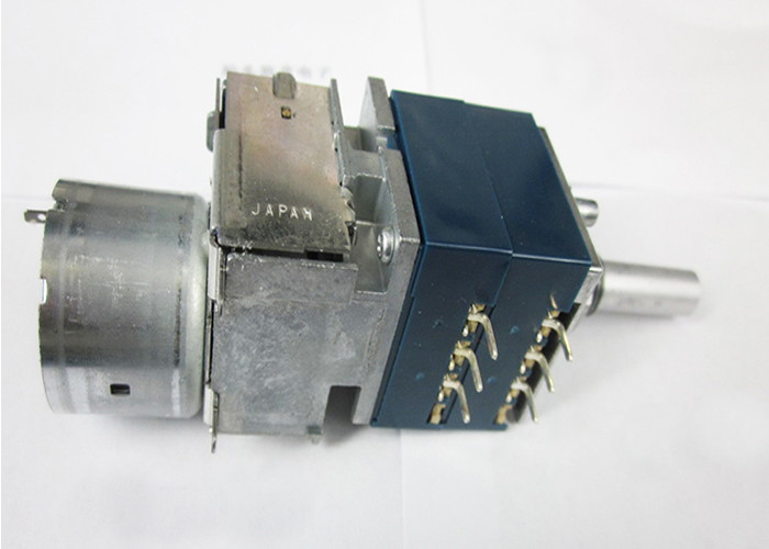 China ALPS RK27 100K Quad Audio RK27 Rotary Potentiometer Motor 2X3 pin Round shaft factory